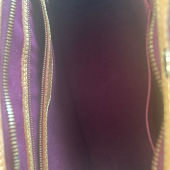 Louis Vuitton Rouge Fauviste (wine color and Tan) Tote with Embossed Monogram - Picture 9 of 12